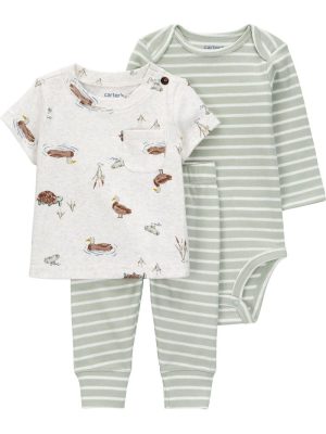 Conjunto de roupa infantil Carter's Child of Mine com 3 peças unisex